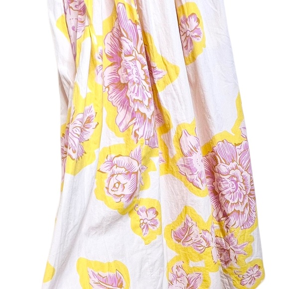 NEW Free People Kalina Printed Floral Cut-out Women Midi Dress Lilac/Yellow - Picture 9 of 10